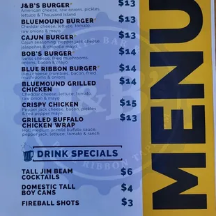 Limited game day menu as of 10/3/2022
