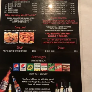 menu