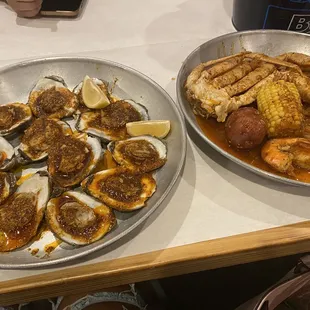 Dozen oysters shrimp snow crab