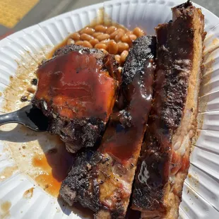 Pork rib, chicken thigh, beans