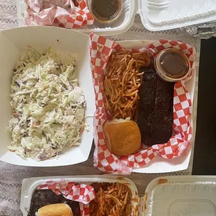 Ribs and salad