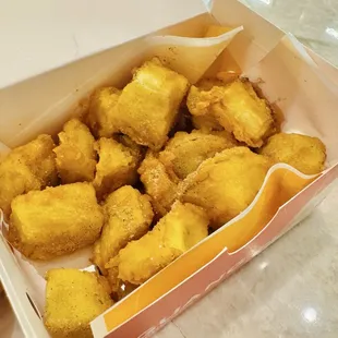 Fried King oyster mushrooms