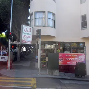 a view of a street corner