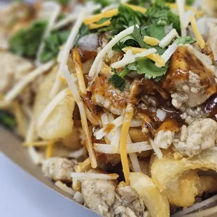 Vegan Jerk Chickn Loaded Fries