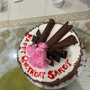 a birthday cake on a table