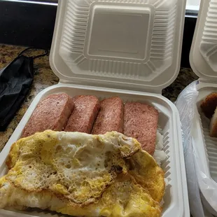 Spam, egg and white rice for $10.