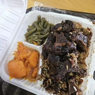 Oxtails, Candied Yams, and Green Beans