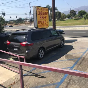 a car parked in a parking lot