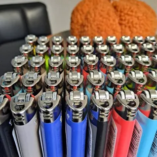 a pile of lighters