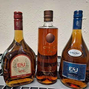 three different bottles