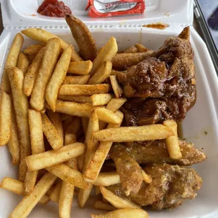 Wings and fries