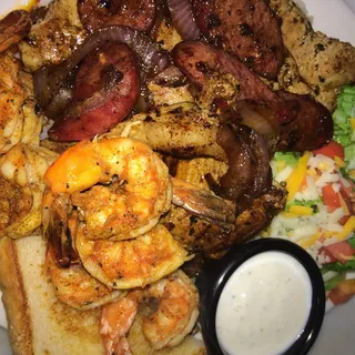 Pork Chop and Shrimp Dinner