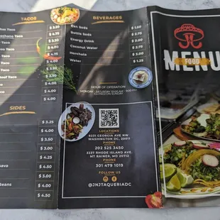Menu as of 8/2023