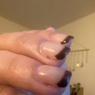 Brown French tip