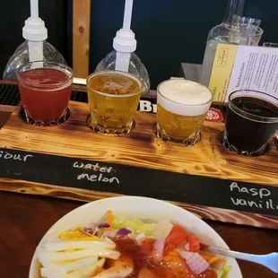 Beer tasting and salad