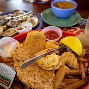 Catfish and shrimp basket