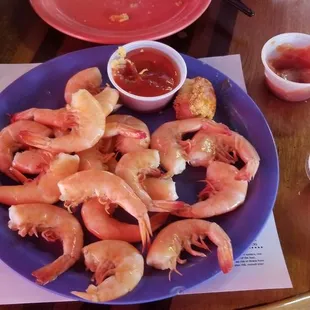 You peel 'em shrimp.