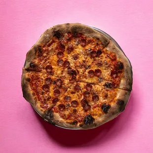 Classic Pepperoni pizza, using Grande Mozzarella, Ezzo pepperoni. Only the best ingredients!