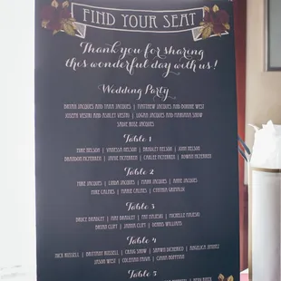 Wedding Seating Chart