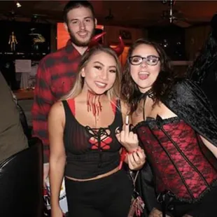 a group of people dressed up for halloween