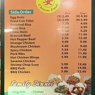 Wall Menu as of 2022/11/26