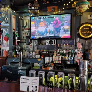 the bar and television