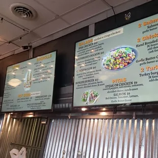menus on the wall