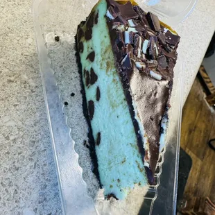 Mint chocolate chip cheesecake