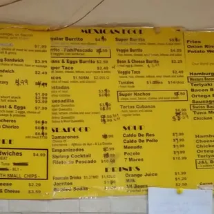Menu board