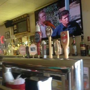 beer taps on the bar