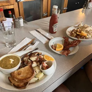 Tortilla soup Potatoes Bacon Biscuits and gravy