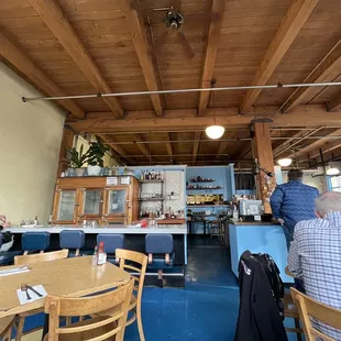 Bar seating or tables - seat yourself. Plus cute decor