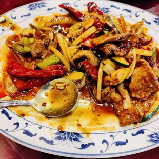 Hunan beef extra spicy
