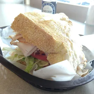 Turkey, bacon sandwich! Also, huge and delicious!