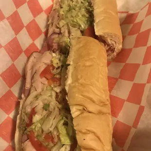 two sub sandwiches