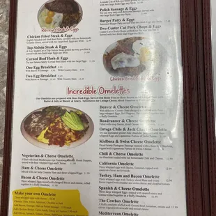 the breakfast menu