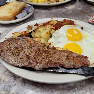 Steak and eggs