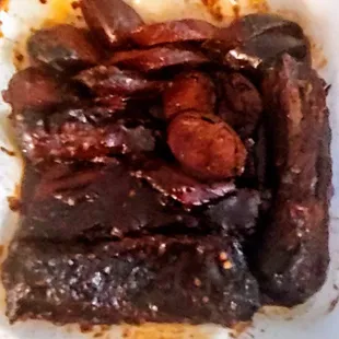 Ribs &amp; link combo/ spicy bbq sauce