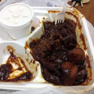 a tray of food