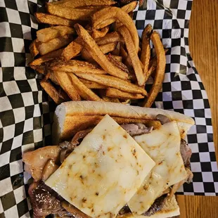 Ribeye sandwich with hand cut fries!