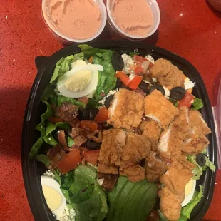 Cobb salad , takeout order yummy !