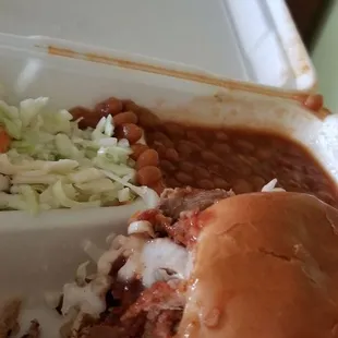 Jumbo barbecue sandwich plate... huge and good!