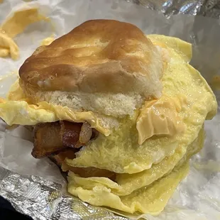 Bacon, egg, and cheese biscuit