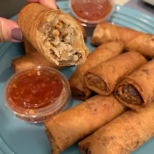 Egg rolls! Highly recommend! Not greasy! 8/19/22