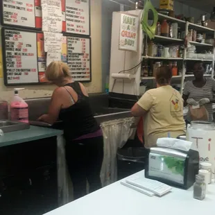 customers at the counter