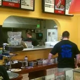 a man working at a counter