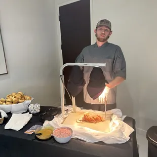 Roast turkey carving station