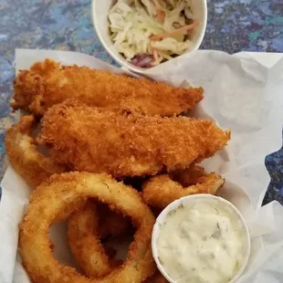 Onion Rings &amp; Cole Slaw