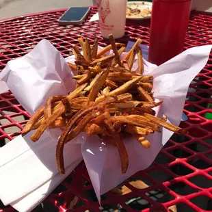 a basket of french fries
