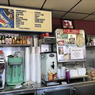 The menu.